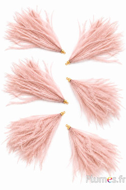 Ciondolo struzzo - 9-12 cm -  beige rosato